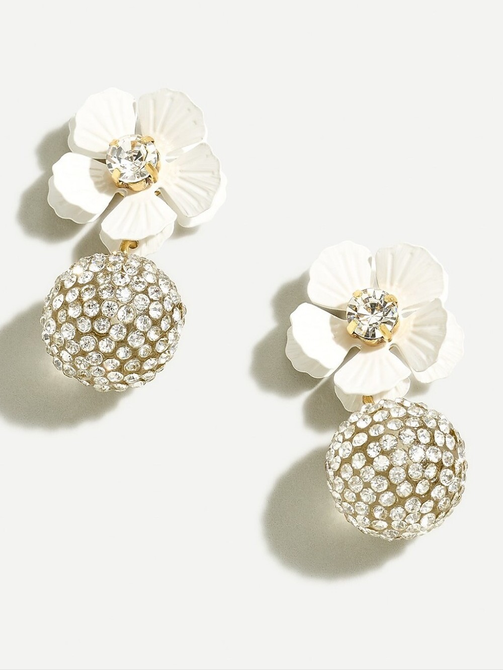J. Crew Tropical Pave Drop Earrings White